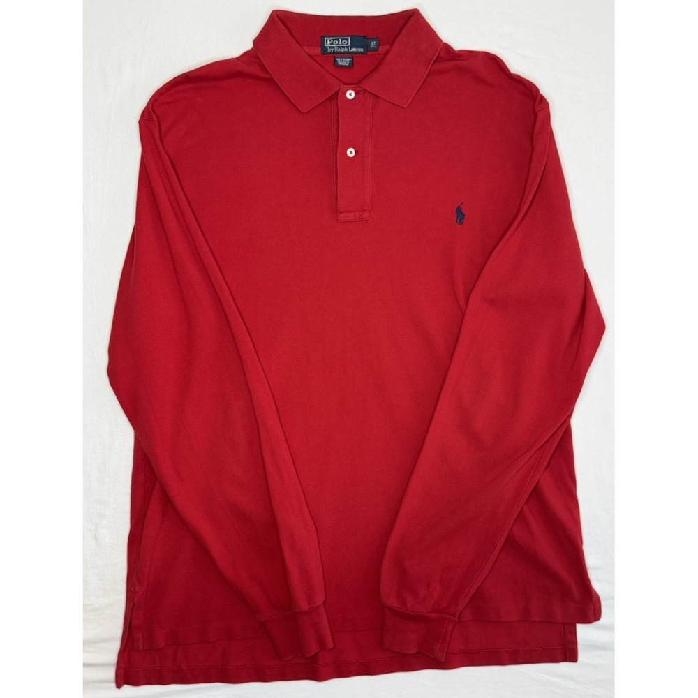 Polo Ralph Lauren Men's LT Big & Tall Red Long Sleeve Polo Cotton Pony